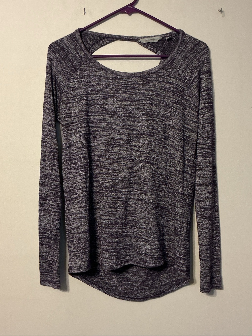 Athleta Heather Purple Marled Top W/ Open Back